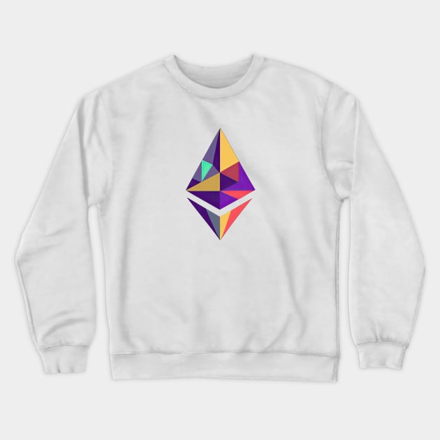 Ethereum logo artistic Crewneck Sweatshirt by blockchainshirts